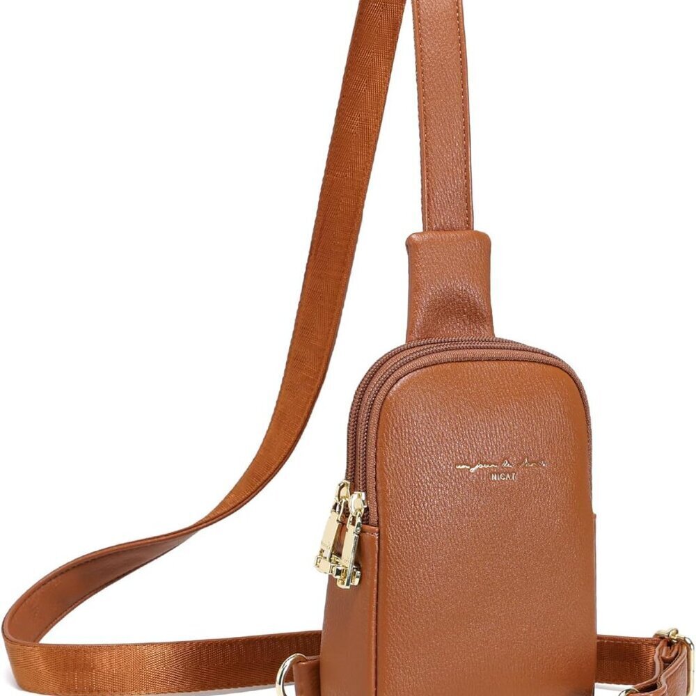 New Travel Small Crossbody Sling Bags Women Vegan Leather Purses Fanny Packs